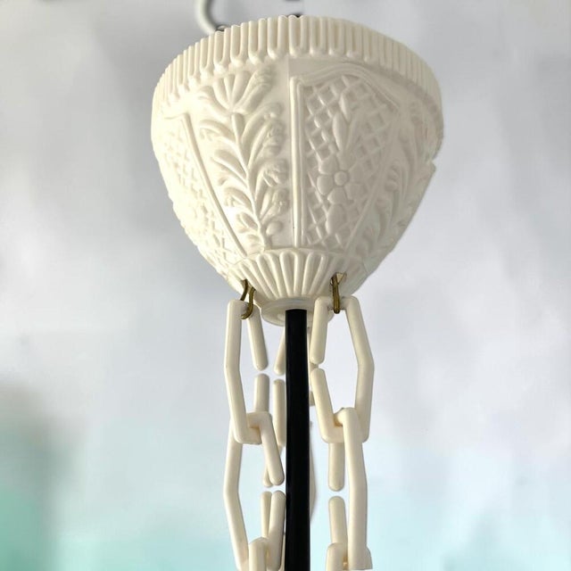 Farmhouse Red Acrylic Lace Effect Hanging Light Chandelier, Ukraine, 1970s For Sale - Image 18 of 18