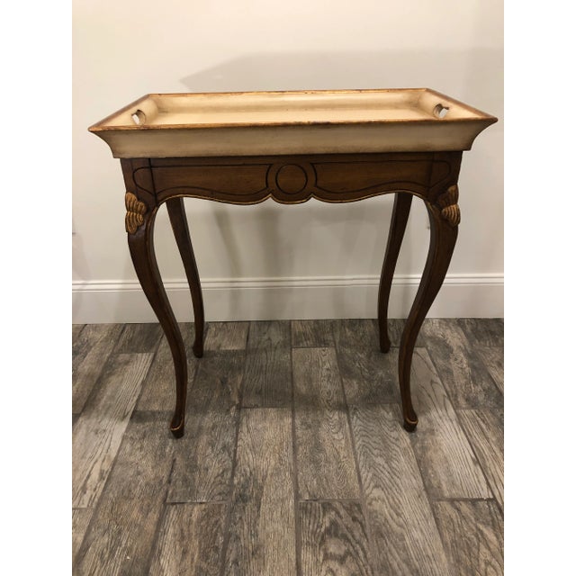 French French Style Serving Tea Table W/ Removable Tray Side/Accent Table For Sale - Image 3 of 9