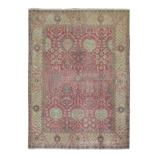 Fuschia Pink Vintage Indian Rug - 5' x 6'8" For Sale