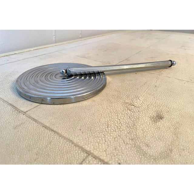 Silver Silver Hand Mirror with Radial Groove Back For Sale - Image 8 of 13