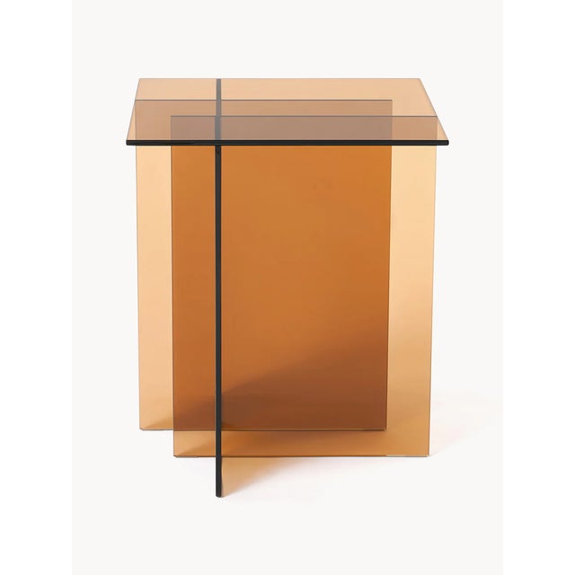Acrylic Side Table ( Transparent Amber) For Sale - Image 4 of 7