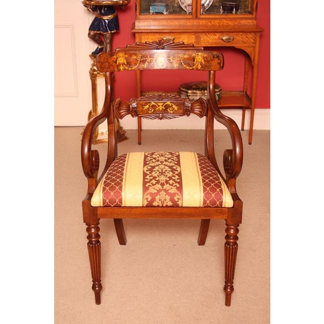 Burr Walnut Marquetry Dining Table and Chairs, 1990s, Set of 19 For Sale - Image 6 of 18