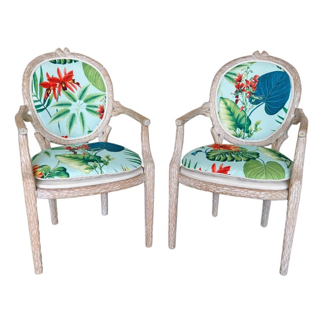 Pair of Tropical Twig Regency Armchairs For Sale