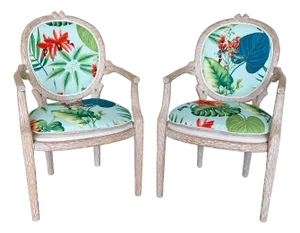 Pair of Tropical Twig Regency Armchairs