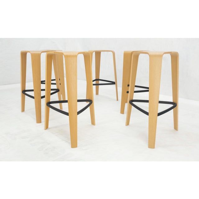 Set of 6 Molded Bent Plywood Bar Stools by Davis MINT! For Sale - Image 10 of 13