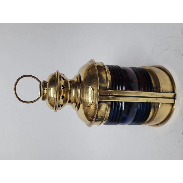 Metal Antique Boat Lantern of Solid Brass For Sale - Image 7 of 12