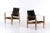 1950s Set of Black Leather Safari Chairs attributed to Kaare Klint, 1950s For Sale - Image 5 of 12