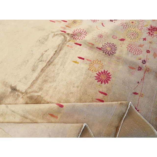 Ivory Galerie Shabab Collection Mid-20th Century Chinese Art Deco Room Size Carpet For Sale - Image 8 of 9