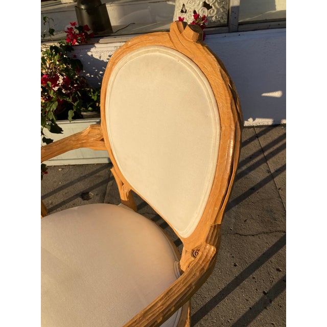 Faux Bois French Style Fauteuils Arm Dining Chairs- A Pair -B For Sale - Image 11 of 16