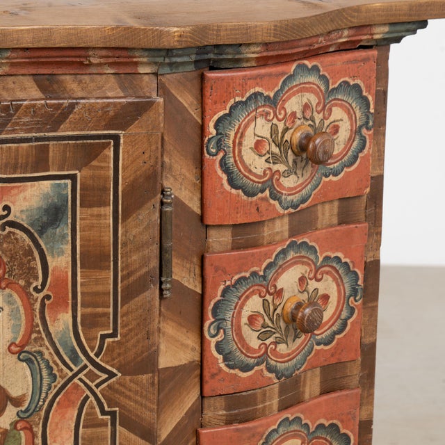19th Century Austrian Original Hand-Painted Cabinet Chest of Drawers For Sale - Image 9 of 17