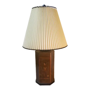 Vintage 1970s Chapman Attributed Large Asian Tea Caddy 3-Way Table Lamp