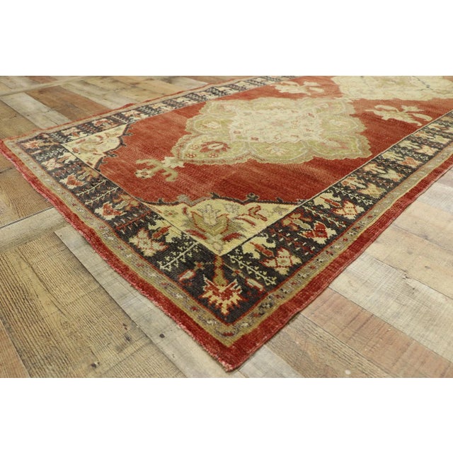 Vintage Turkish Oushak Runner - 03'08 X 11'01 For Sale In Dallas - Image 6 of 10