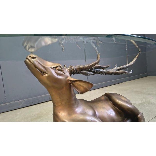 Hollywood Regency Brass Deer Coffee Table, 1970s For Sale - Image 3 of 13
