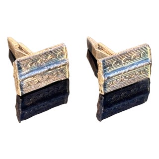 Early 20th Century Sterling Silver Cufflinks - Ancient Doors, A Pair For Sale