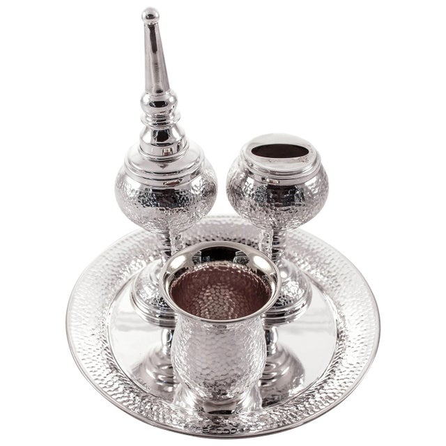Hammered Havdallah 4-Piece Sterling Set For Sale - Image 9 of 9