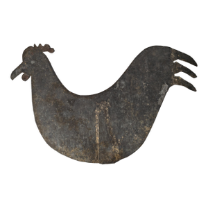 20th Century Rustic Folk Art Rooster Weathervane Style Lawn Ornament