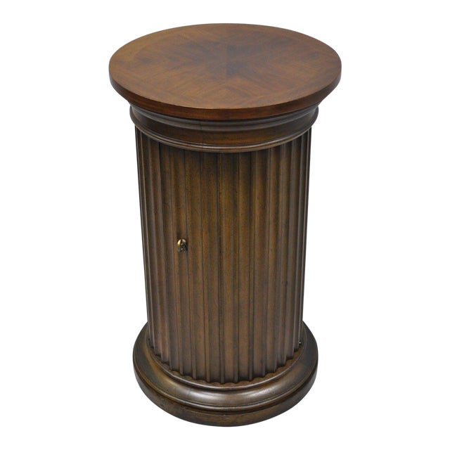 Vintage Drexel Di Moda Fluted Column Pedestal Plant Stand Cabinet