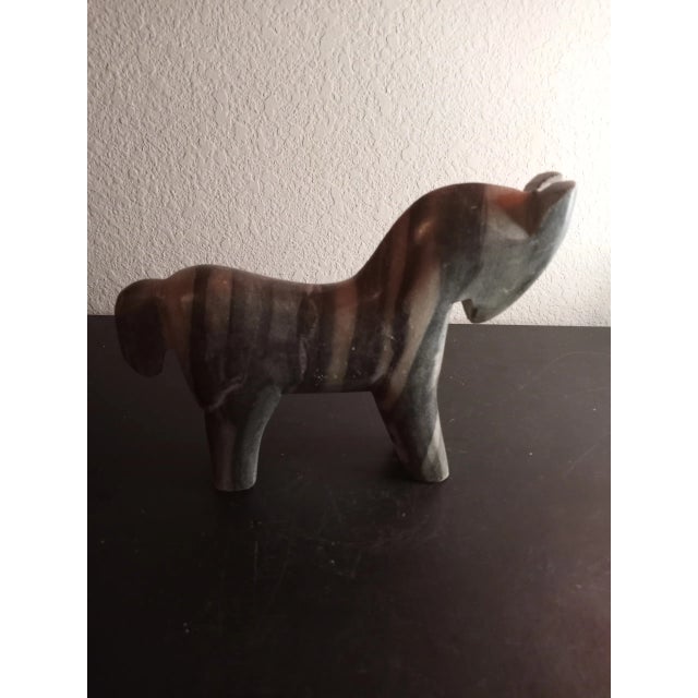 Gray 1980s Hand Carved Solid Grey Marble Horse Figurine For Sale - Image 8 of 9