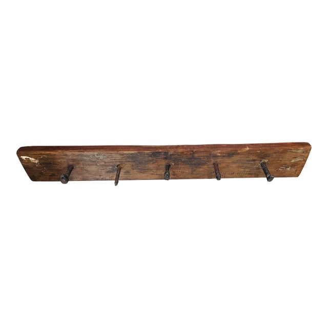 Antique French Country Rustic Coat Rack For Sale