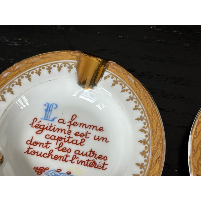Limoges, France Vintage French Limoges Ashtray Catchall Set of 2 For Sale - Image 4 of 18