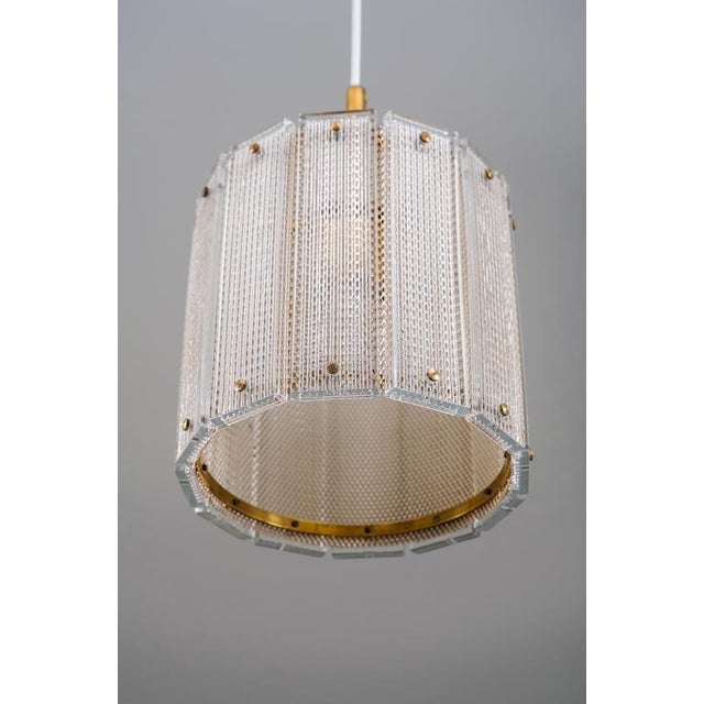 Glass and Brass Pendants attributed to Falkenbergs Belysning, Sweden, 1960s, Set of 2 For Sale - Image 4 of 10