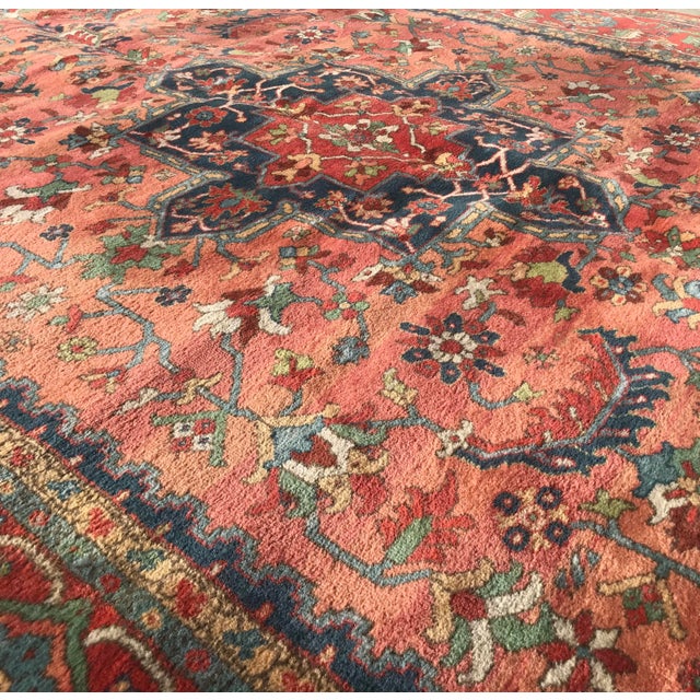 Rose Karestan Serapi Design Karestan American Machine Made Rug- 8′8″ × 12′ For Sale - Image 8 of 13