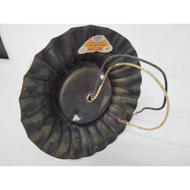 Bronze Vintage Mid-Century 1970s Halo Lighting Bronze & Glass Flush Mount Ceiling Fixture For Sale - Image 8 of 14