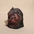 Handmade Figurative Ceramic Surreal Veiled Detailed Face Bust Sculpture in Charcoal and & Mauve Glaze For Sale - Image 12 of 17