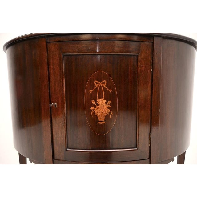 Antique Edwardian Bow Front Cabinet, 1900 For Sale - Image 9 of 10
