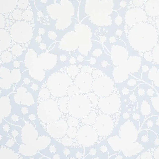 Schumacher Sample - Schumacher Marianne Wallpaper in Sky For Sale - Image 4 of 4