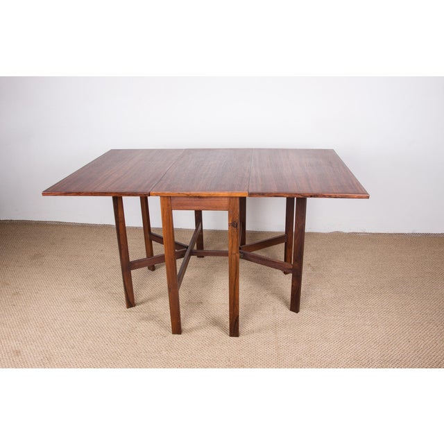 Brown Danish Extendable Folding Table in Rosewood, 1960s For Sale - Image 8 of 14