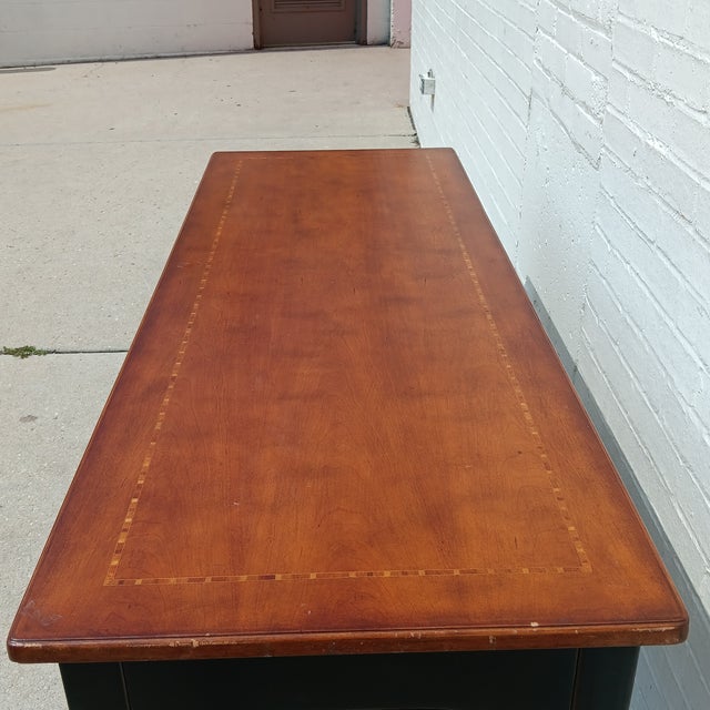 Vintage Thomasville Mid Century Modern Solid Wood Console For Sale - Image 10 of 18