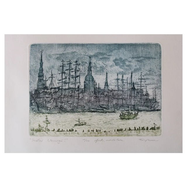 Jekaterina Gryazeva, Holiday in Old Town, Etching For Sale