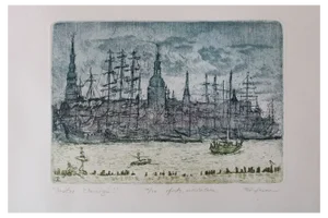 Jekaterina Gryazeva, Holiday in Old Town, Etching
