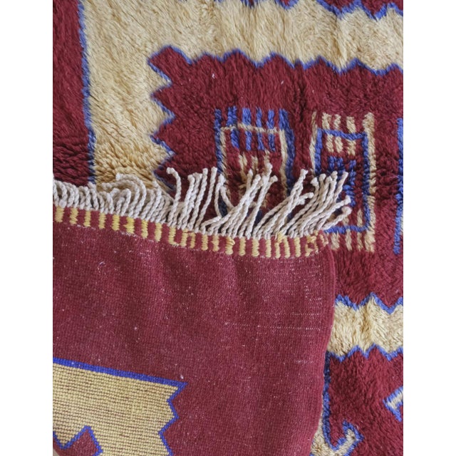 Red Contemporary Beni M'Rirt Wool Rug - 9.8 X 7.1 Ft For Sale - Image 10 of 10