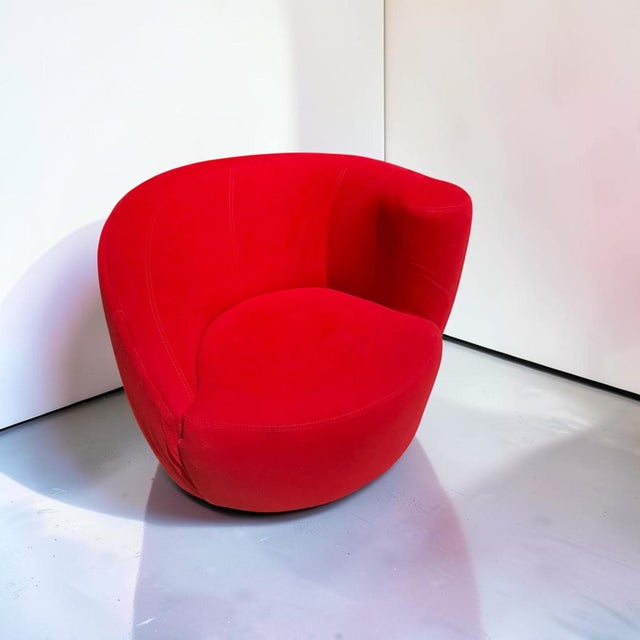 1990s Vladimir Kagan Style “Nautilus” Swivel Chair For Sale - Image 5 of 15