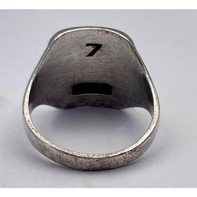 Antique Sterling Silver Usa Boy Scout Signet Ring “Be Prepared” Size 7 For Sale - Image 4 of 5