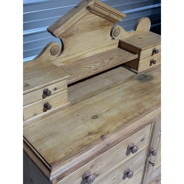 Late 19th Century Antique Pine Sideboard With Drawers and Cupboard From England For Sale - Image 5 of 18