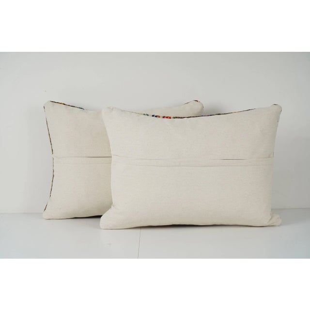 Turkish Hemp Kilim Pillow Cover - A Pair For Sale - Image 4 of 4