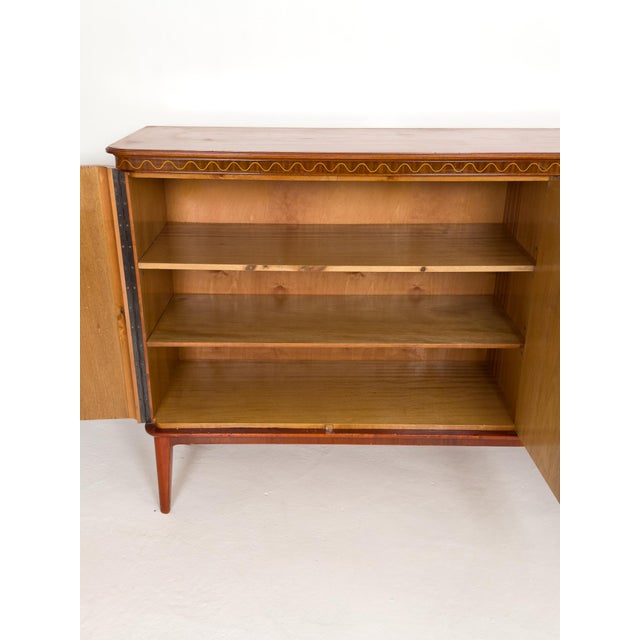 Brown Swedish Modern Sideboard in Pyramid Mahogany, 1940s For Sale - Image 8 of 14
