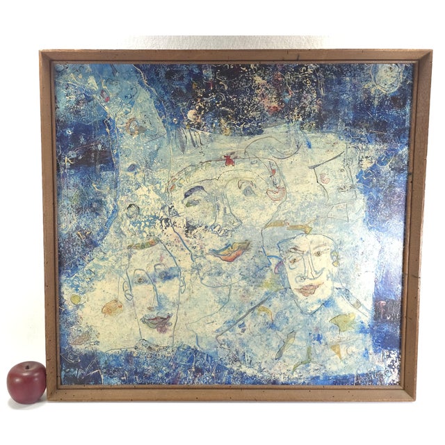 Figurative Original Abstract Expressionist Signed Charles Keeling Lassiter Oil Painting Mixed Media on Canvas C. 1960 For Sale - Image 3 of 11