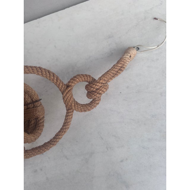 1960s Mid-Century Rope Sphere Chandelier Adrien Audoux & Frida Minet For Sale - Image 5 of 5