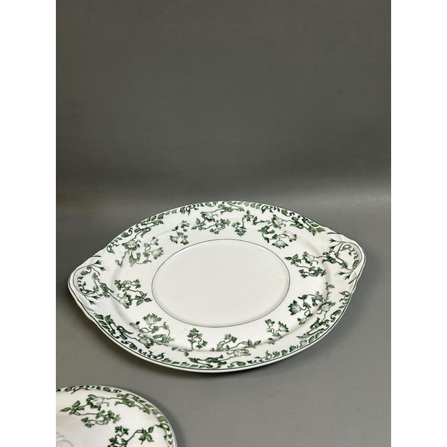 Chinoiserie Vintage Vista Alegre Portuguese Porcelain Green Ivy Soup Tureen Set For Sale - Image 3 of 5