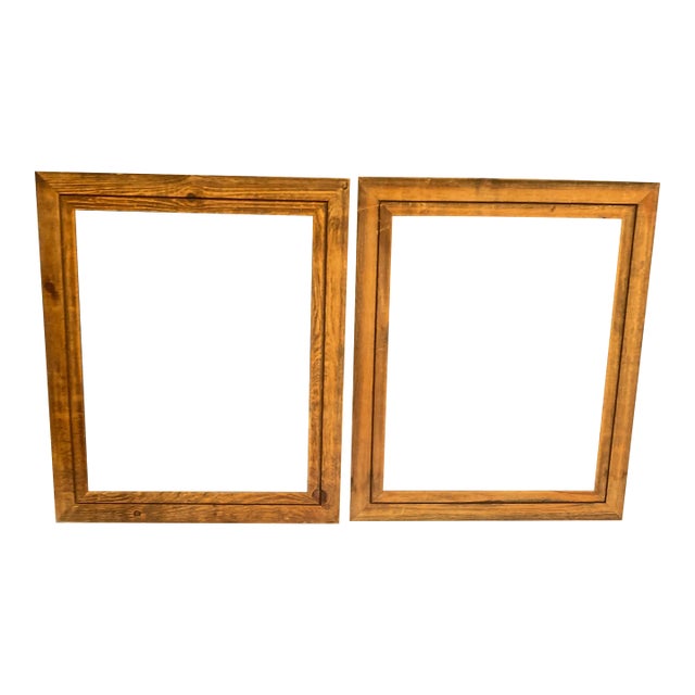 1960s Mid-Century Handmade Solid Wood Frames, Set of 2 For Sale