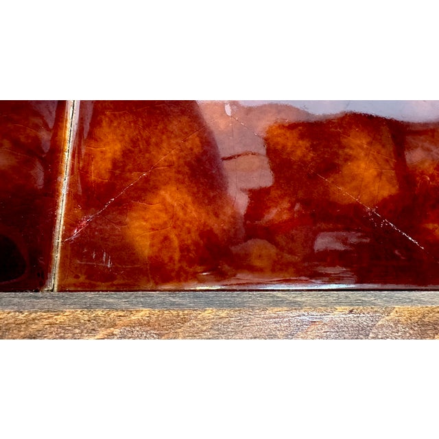 Art Deco Square Side Table in Walnut & Ceramic Tiles from Villeroy & Boch Dänischburg, Germany, 1920s For Sale - Image 9 of 18