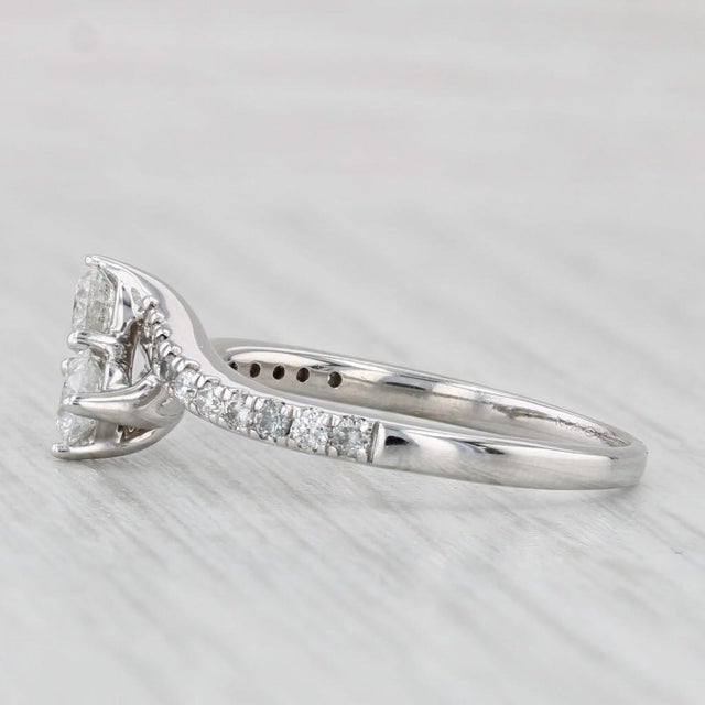 0.72ctw 2-Diamond Bypass Ring 14k White Gold Engagement Anniversary Size 7.5 For Sale In Greensboro - Image 6 of 8