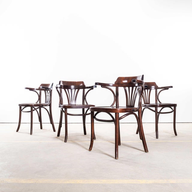 Vintage Dark Walnut Fanback Armchair by Sellaton, 1980s, Set of 4 For Sale - Image 13 of 13