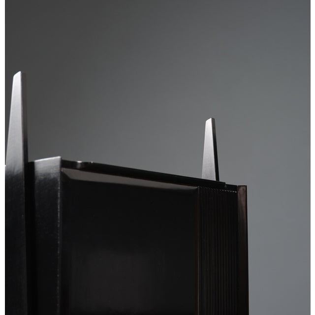Mid-Century Modern Vintage Italian Black Highboard, 1950s For Sale - Image 3 of 10