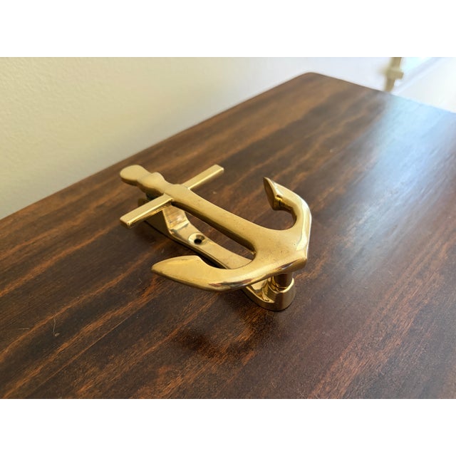 Late-20th Century Nautical Cast Brass Anchor Door Knocker For Sale - Image 4 of 8