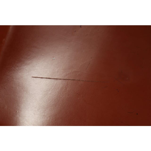 Leather Brick Red-Colored Cantilever Dining Chairs, Italy, 1970s, Set of 6 For Sale - Image 15 of 16